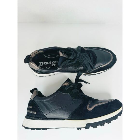 Paul Green Leather Weaver Sneaker in Black Combo (Women) size UK 6.5 / US 9 - Picture 3 of 8